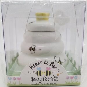 kate aspen Honey Pot with Dipper Sweet as Can Bee 3oz